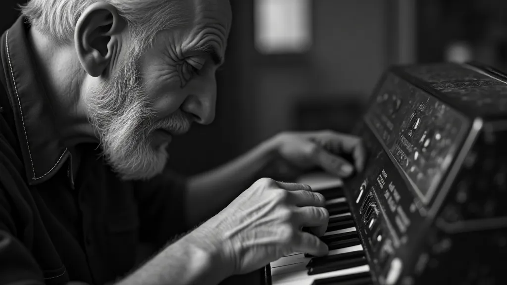 Man repairing accordion reeds