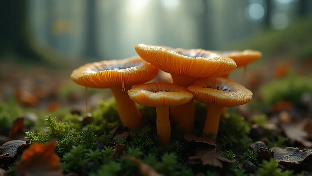 Close-up of a fairy ring mushrooms