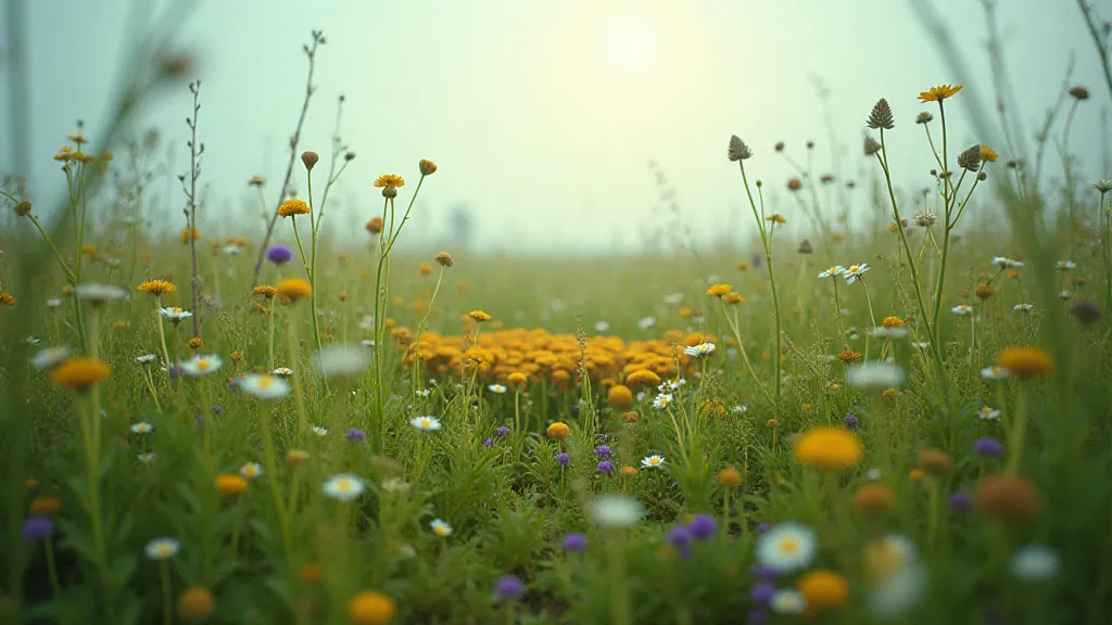 Fairy ring in a wildflower meadow