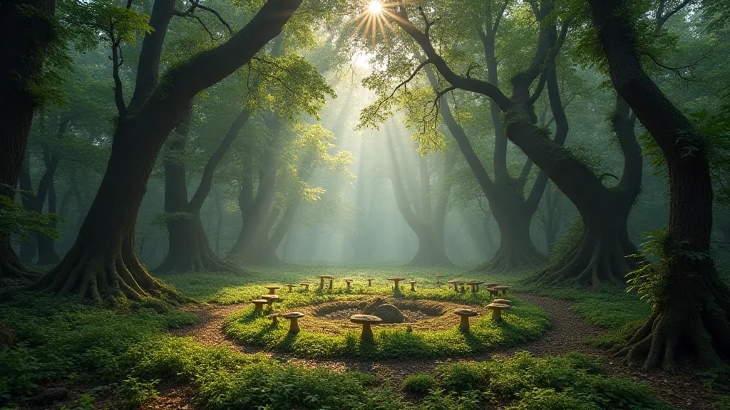Forest with a prominent fairy ring