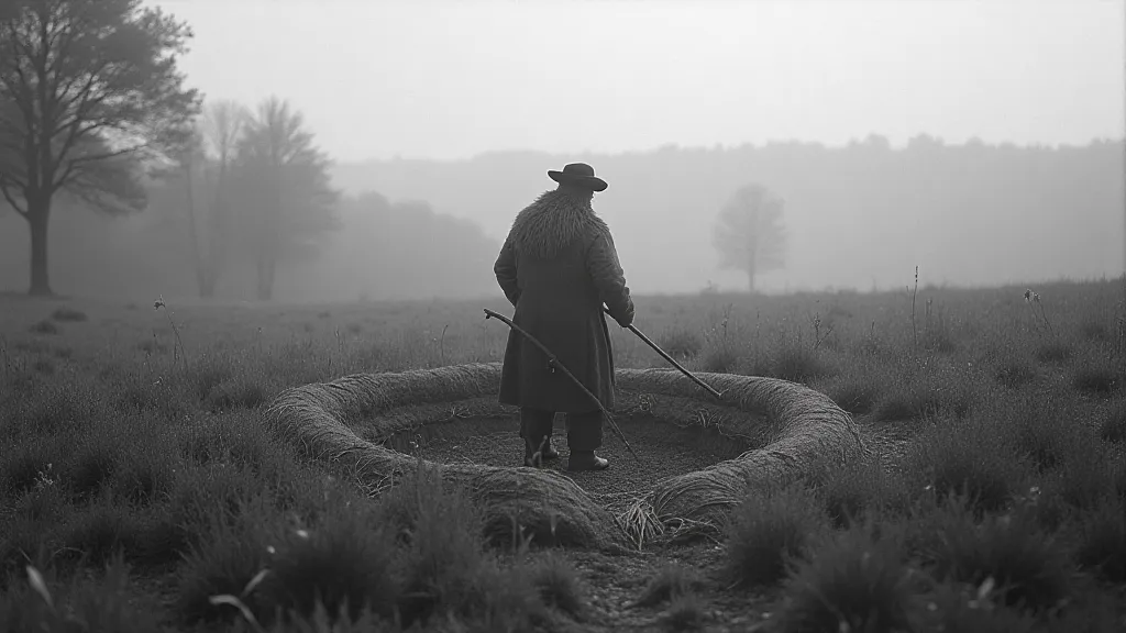 Shepherd standing in a fairy ring